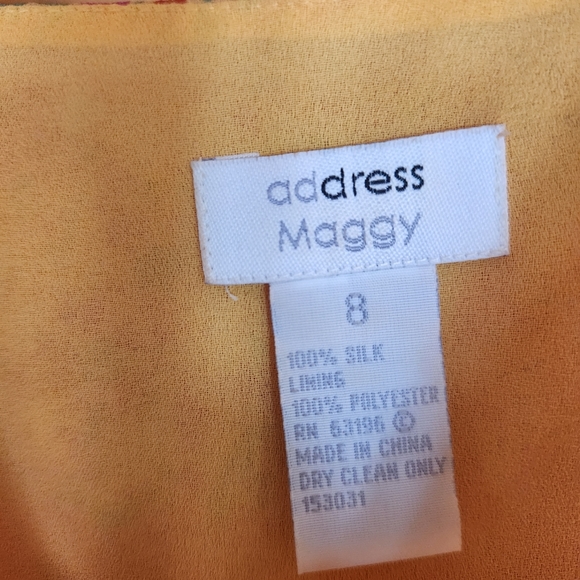 Address Maggy 💜Vintage 100% Silk 2 Piece Top Skirt Set Sheer Floral Outfit Sz 8 - Picture 8 of 10